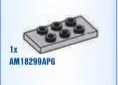 Plate Modified 2 x 4 with 6 studs in Gray, Steel