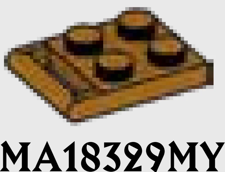 Plate 2 x 2 with handle in Brown, Caramel