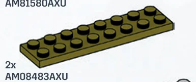 Plate 2 x 8 in Green, Light Olive Drab (Metallic)