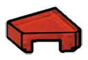 Tile 1 x 1 without corner, right in Red (Translucent)