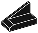 Slope 1 x 2 on Left Edge in Grey, Charcoal