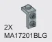 Bracket 1 x 1 - 1 x 2 with studs in Gray, Dull