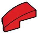Wedge 25 1 x 2 Curved Slope, Right in Red, Flame