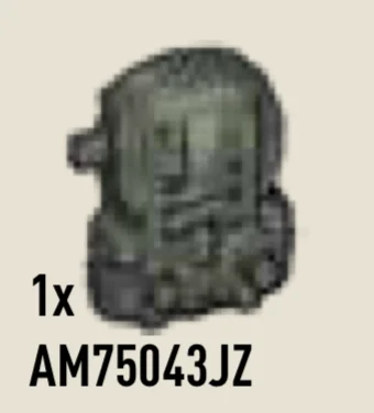 Backpack, WWII army w/ 4 attachment points in Green, Army