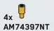 Connector: pipe, small with pin in Yellow, Orange