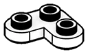 Plate Round 2 x 2 Corner w/ Rounded Corners in White