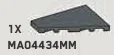 Tile Wedge 3 x 4 without left corner in Gray, Dark (Metallic)