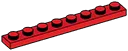 Plate 1 x 8 in Red, Flame