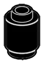 Brick 1 x 1 round with hollow stud in Black