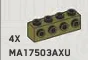 Brick Modified 1 x 4 with side studs in Green, Olive Drab (Infinite Green) (Metallic)