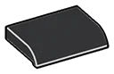 Slope Tile 2.5 x 2 with rounded lip in Gray, Dark Charcoal