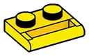 Plate Modified 1 x 2 with enclosed handle, lengthwise in Yellow, Lemon
