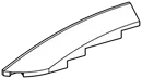 Brick 1 x 2.33 x 84 with curved top and lateral slope, left in White