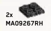 Hinge plate 2 x 2 with 5 fingers in Black (Metallic)