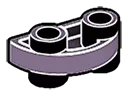 Plate 1 x 2 half-round Connector: male:male