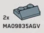 Slope Plate 2 x 1 in Gray, Light (Metallic)