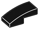 Slope 1 x 1 x 2 two-thirds height with curved slope in Grey, Charcoal