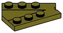 Wedge plate 3 x 4 with 3 studs along either side in Green, Rich