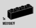 Brick 1 x 4 in Black