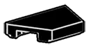 Tile 1 x 2 missing left corner in Black