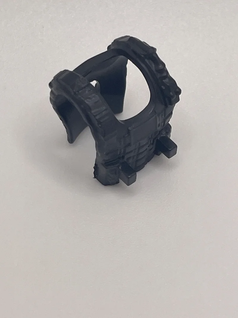 Armor: Modern Tactical Vest w/ 2x Pegs on Front & Hole for Backpack on Back, Molded Radio Detail on Left Shoulder & Space for Flag Patch on Center Front in Black
