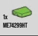 Tile Wedge 1 x 2 without corner, left in Green, Soft Grass