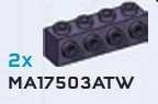 Brick Modified 1 x 4 with side studs in Purple, Dark (Metallic)