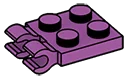 Plate Modified 2 x 2 with horizontal clips in Magenta, Rich