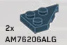 Wedge Plate 2 x 3 without corner, left in Gray, Dark Smoke