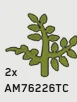 Foliage: tree branch, small, 18 leaves in Green, Rich