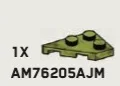 Wedge Plate 2 x 3 without corner, right in Green, Medium (Camo)