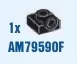 Bracket 1 x 1 with one stud on side, ascending in Black