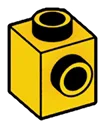 Brick Modified 1 x 1 w/ Stud on 1 Side & Open Top & Back in Yellow, Lemon