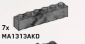 Brick, 1 x 6 in Gray, Light Camo (Metallic)