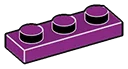 Plate 1 x 3 in Purple, Imperial
