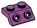 Bracket 1 x 2 - 1 x 2 sloped with studs in Magenta, Rich