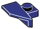 Plate 1 x 1 with overhanging sloped panel, right in Blue, Dark Slate