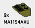 Slope Inverted 45 2 x 2 in Green, Olive Drab (Infinite Green) (Metallic)