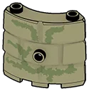 Brick panel 3 x 3 x 3 corner round macaroni with brick texture and stud on center wall face, printed in Multicolored