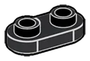 Plate 1 x 2 with rounded corners in Gray, Dark Charcoal