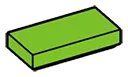 Tile 1 x 2 in Green, Lime