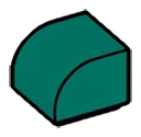 Brick 1 x 1 two-thirds-height with half-curved top