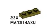 Plate 1 x 3 in Green, Olive Drab (Infinite Green) (Metallic)