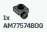 Bracket 1 x 1 with one stud on side, descending in Gray, Dark (Flake)