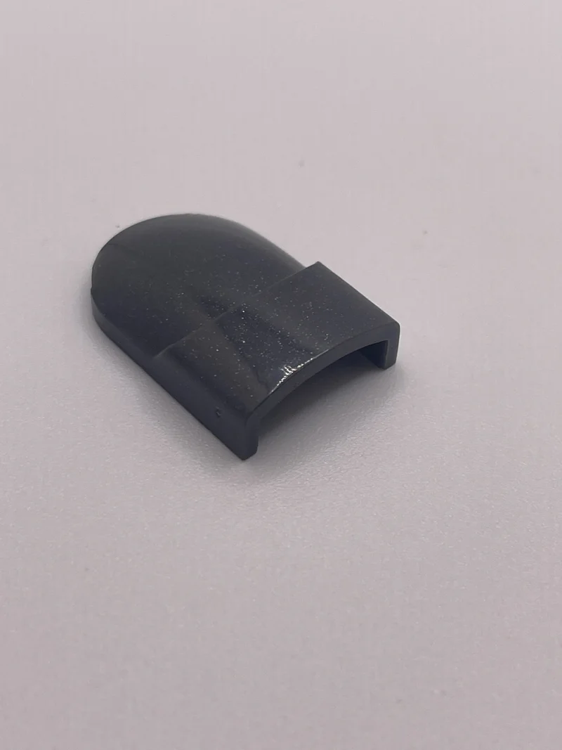 Tile 2 x 3 Half-Round w/ Transverse Arch on One End in Gray, Dark (Metallic)