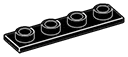 Tile 1 x 4 inverse in Black