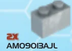 Brick 1 x 2 in Gray, Cool Dark (Flake)