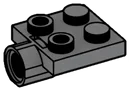 Tech: plate 2 x 2 with axle hole protruding in Gray, Dark (Flake)