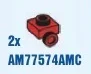 Bracket 1 x 1 with one stud on side, descending in Red, Flame
