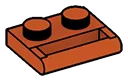 Plate Modified 1 x 2 with enclosed handle, lengthwise in Red, Brick